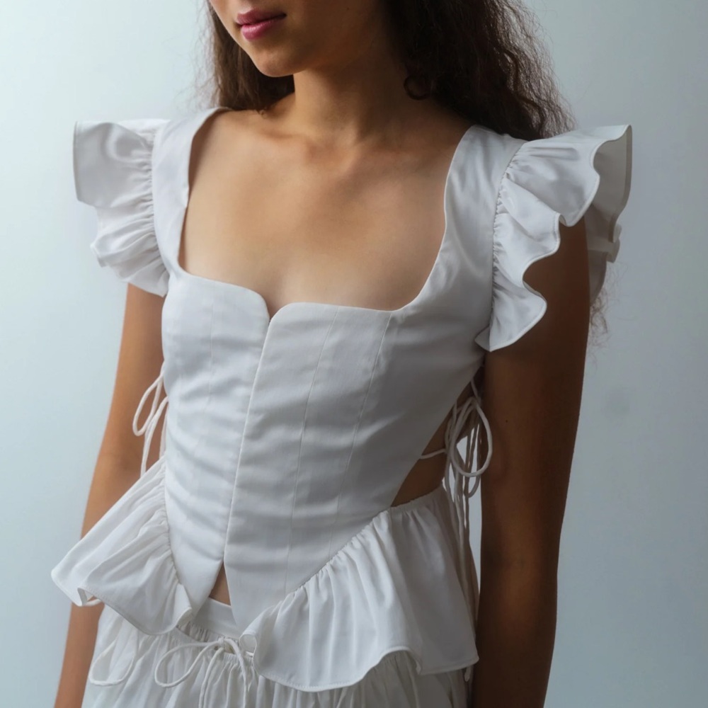 Allina Liu Castell Top in Milk White - Picture 2 of 8